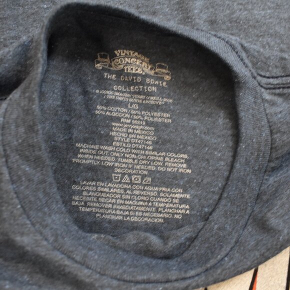David Bowie Collection Mens David Bowie Dancing Navy Heather Shirt New Large - Picture 2 of 2